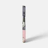 ピンクの背景と可愛い女の子 iPhoneケース (左側面)