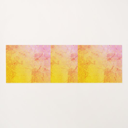 ピンクの背景と黄色の茎を持つヨガマット ヨガマット (裏面(横))