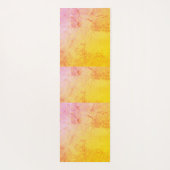 ピンクの背景と黄色の茎を持つヨガマット ヨガマット (裏面)