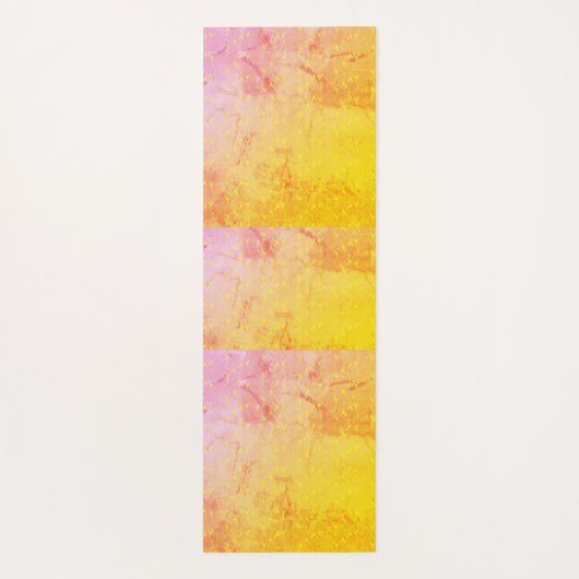 ピンクの背景と黄色の茎を持つヨガマット ヨガマット (裏面)