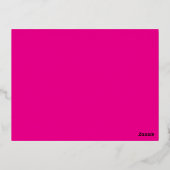 ピンクの背景と黒の縁どデザインアイディア 箔シーズンポストカード (裏面)