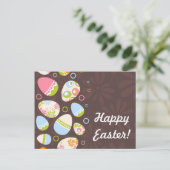 ピンクの背景にイースターエッグ シーズンポストカード (スタンド正面)