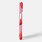 ピンクの背景にスパイシーな赤い唐辛子パターン Case-Mate iPhoneケース (裏面 / 右)