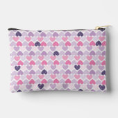 ピンクの背景にピンクと紫のハート アクセサリーポーチ (裏面)