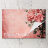 ピンクの背景にピンクのバラ ペーパーパッド (折り畳み)