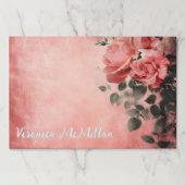 ピンクの背景にピンクのバラ ペーパーパッド (正面)