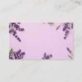 ピンクの背景にラベンダーの花が咲く 名刺 (裏面)