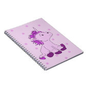 ピンクの背景に可愛い小さなユニコーン ノートブック (右側)