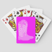 ピンクの背景に星を付けたカウボーイブーツ トランプ (裏面)