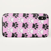 ピンクの背景に犬の足 Case-Mate iPhoneケース (裏面(横))