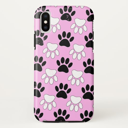 ピンクの背景に犬の足 Case-Mate iPhoneケース (裏面)