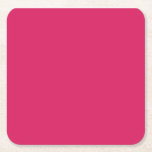 ピンクの背景に白い枠線 スクエアペーパーコースター<br><div class="desc">あらゆるイベントに最適な6枚組オリジナルスクエアペーパーコースター。</div>