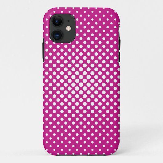 ピンクの背景に白い水玉模様 Case-Mate iPhoneケース (裏面)