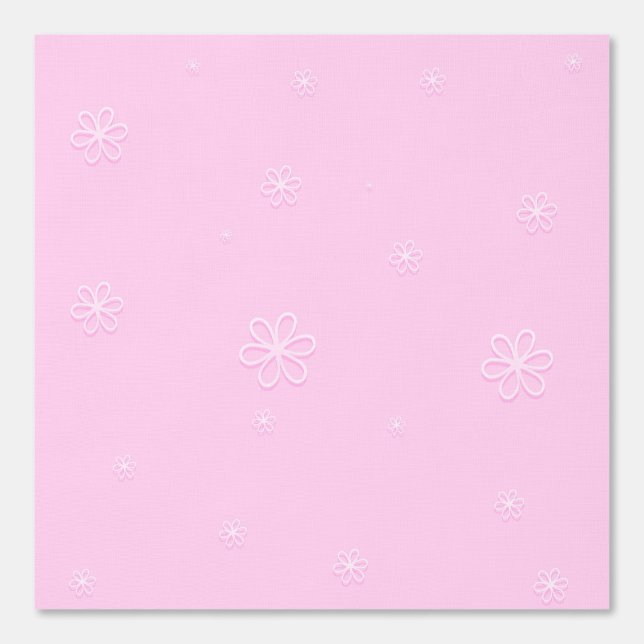 ピンクの背景に白い花 壁紙 (正面)