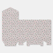 ピンクの背景に白い野の花  フェイバーボックス (見開き)