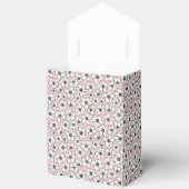 ピンクの背景に白い野の花  フェイバーボックス (見開き)