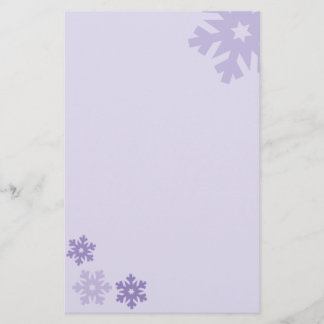 ピンクの背景に紫の雪 便箋