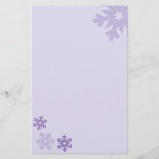 ピンクの背景に紫の雪 便箋 (正面)