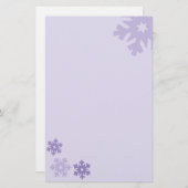 ピンクの背景に紫の雪 便箋 (正面/裏面)