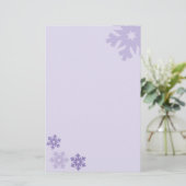 ピンクの背景に紫の雪 便箋 (スタンド正面)