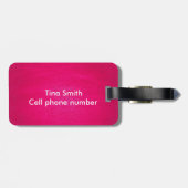 ピンクの背景に美しいヤシの木 ラゲッジタグ (裏面横)