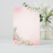 ピンクの背景に花 招待状 (スタンド正面)