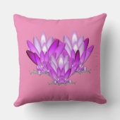ピンクの背景に蓮の花ピンク クッション (裏面)