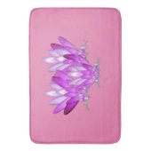 ピンクの背景に蓮の花ピンク バスマット (正面縦)