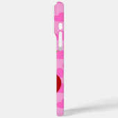 ピンクの背景に赤いハートとチェリー2つ Case-Mate iPhoneケース (裏面 / 左)