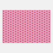 ピンクの背景に赤い水玉 ラッピングペーパーシート (正面3)