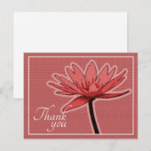 ピンクの背景に赤い睡蓮 ありがとう ポストカード (正面/裏面)