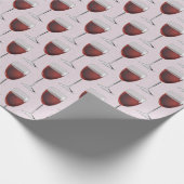 ピンクの背景に赤ワイン ラッピングペーパー (角)