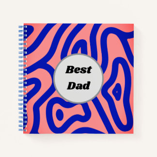 ピンクの背景に青とピンクのパターンを付ける ノートブック