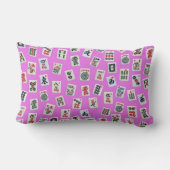 ピンクの背景に麻雀タイル ランバークッション (裏面)