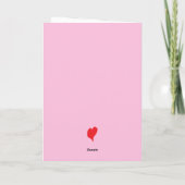 ピンクの背景に「je t’aime」と書かれた赤いハート カード (裏面)