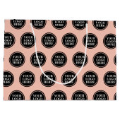 ピンクの背景のカスタムロゴ付きビジネスバッグ ラージペーパーバッグ (裏面)