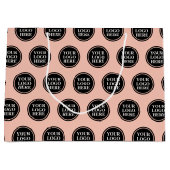 ピンクの背景のカスタムロゴ ラージペーパーバッグ (正面)