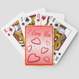 ピンクの背景のハートが大好き トランプ