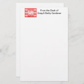 ピンクの背景のハートが大好き 便箋 (正面/裏面)