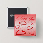 ピンクの背景のハートが大好き 缶バッジ (正面&裏面)