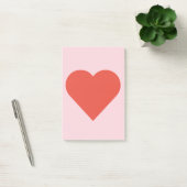ピンクの背景のポスト・イットの赤いハート ポストイット (オフィス)