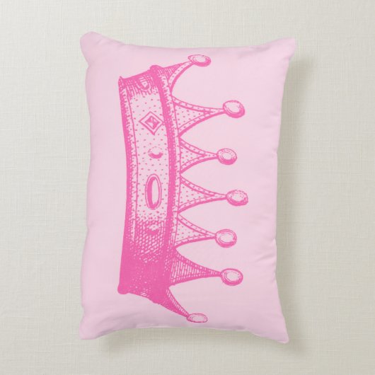 ピンクの背景のマゼンタのプリンセスの王冠 アクセントクッション (裏面(縦))