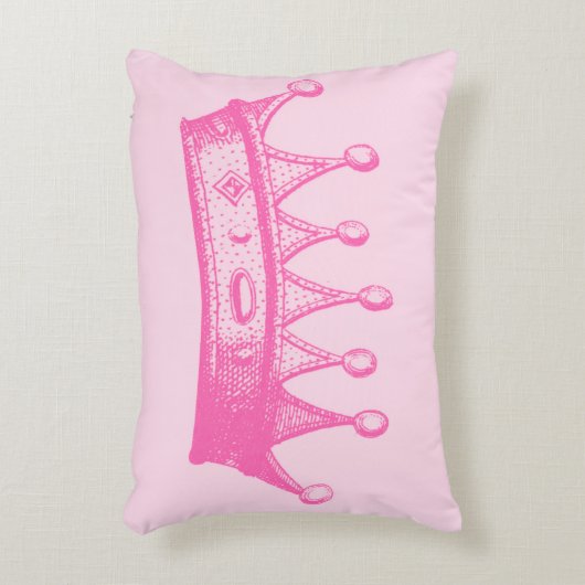 ピンクの背景のマゼンタのプリンセスの王冠 アクセントクッション (正面(垂直))