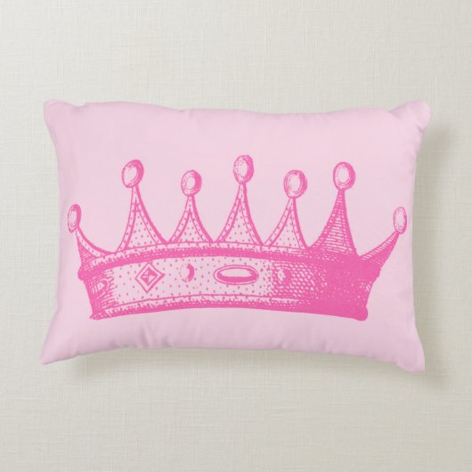 ピンクの背景のマゼンタのプリンセスの王冠 アクセントクッション (裏面)