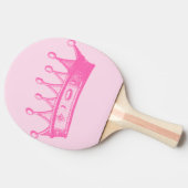 ピンクの背景のマゼンタのプリンセスの王冠 卓球ラケット (横)