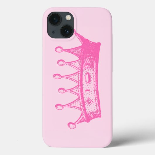 ピンクの背景のマゼンタのプリンセスの王冠 Case-Mate iPhoneケース (裏面)