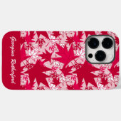 ピンクの背景のメープルリーフのスマホケース Case-Mate iPhoneケース (裏面 (横))