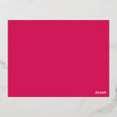 ピンクの背景の優雅さを発見 箔シーズンポストカード (裏面)