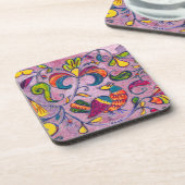 ピンクの背景の北鳥 コースター (左側)