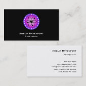 ピンクの背景の原子記号 名刺 (正面/裏面)